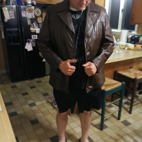 Men' s leather coat